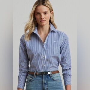 Ralph Lauren Blue and White Striped Shirt